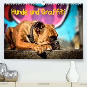 Hunde und Graffiti (Premium, hochwertiger DIN A2 Wandkalender 2022, Kunstdruck in Hochglanz) von Janetzek,  Yvonne
