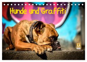 Hunde und Graffiti (Tischkalender 2024 DIN A5 quer), CALVENDO Monatskalender von Janetzek,  Yvonne