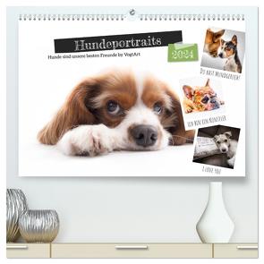 Hundeportraits, Hunde sind unsere besten Freunde by VogtArt (hochwertiger Premium Wandkalender 2024 DIN A2 quer), Kunstdruck in Hochglanz von VogtArt,  VogtArt