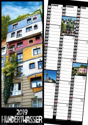 Hundertwasser Streifenkalender Architektur 2019