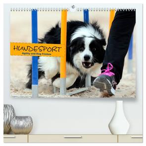 HUNDESPORT – Agility und Dog Frisbee (hochwertiger Premium Wandkalender 2024 DIN A2 quer), Kunstdruck in Hochglanz von Rähse,  Constanze
