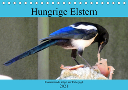 Hungrige Elstern – Faszinierende Vögel auf Futterjagd (Tischkalender 2021 DIN A5 quer) von von Loewis of Menar,  Henning