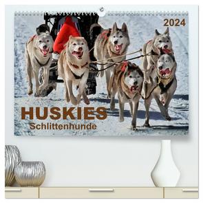 Huskies – Schlittenhunde (hochwertiger Premium Wandkalender 2024 DIN A2 quer), Kunstdruck in Hochglanz von Roder,  Peter