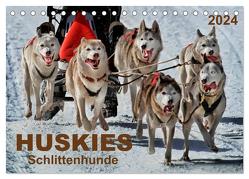 Huskies – Schlittenhunde (Tischkalender 2024 DIN A5 quer), CALVENDO Monatskalender von Roder,  Peter