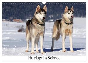 Huskys im Schnee (Wandkalender 2024 DIN A3 quer), CALVENDO Monatskalender von Zeller & Christian Kiedy,  Katrin