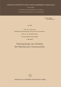 Hydrogeologie des Westteils der Ibbenbürener Karbonscholle von Kötter,  Klaus, Lotze,  Franz, Mausolf,  F., Semmler,  W.