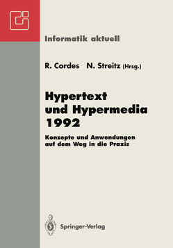 Hypertext und Hypermedia 1992 von Cordes,  Ralf, Streitz,  Norbert