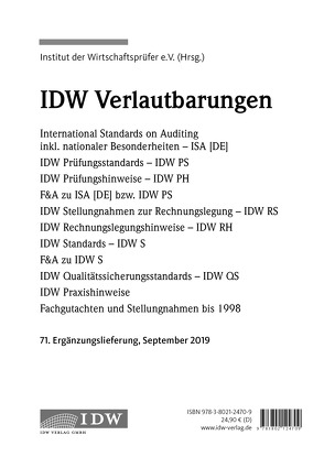 IDW, 71. Erg.-Lief. IDW Verlautbarungen September 2019