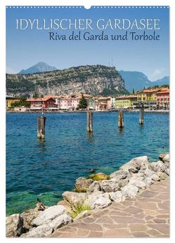 IDYLLISCHER GARDASEE Riva del Garda und Torbole (Wandkalender 2024 DIN A2 hoch), CALVENDO Monatskalender von Viola,  Melanie