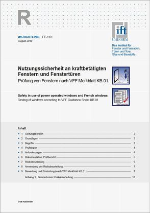 ift-Richtlinie Fe-11/1 von ift Rosenheim GmbH