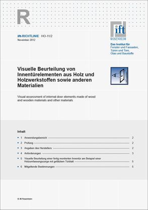 ift Richtlinie HO-11/2 von ift Rosenheim GmbH