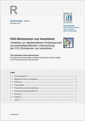 ift-Richtlinie UM-01/1 VOC-Emissionen von Innentüren von ift Rosenheim GmbH