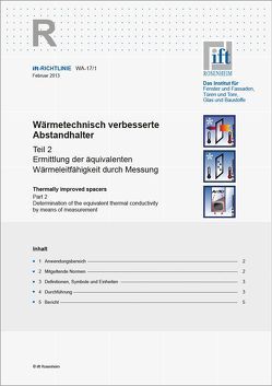 ift-Richtlinie WA-17/1 von ift Rosenheim GmbH