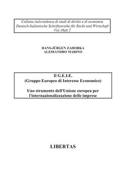 Il G.E.I.E. (Gruppo Europeo di Interesse Economico) von Marino,  Alessandro, Zahorka,  Hans J