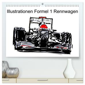 Illustrationen Formel 1 Rennwagen (hochwertiger Premium Wandkalender 2024 DIN A2 quer), Kunstdruck in Hochglanz von Kraus,  Gerhard