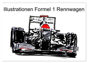 Illustrationen Formel 1 Rennwagen (Wandkalender 2024 DIN A2 quer), CALVENDO Monatskalender von Kraus,  Gerhard