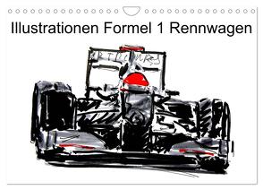 Illustrationen Formel 1 Rennwagen (Wandkalender 2024 DIN A4 quer), CALVENDO Monatskalender von Kraus,  Gerhard