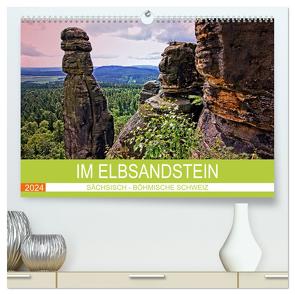 Im Elbsandstein – Sächsisch-böhmische Schweiz (hochwertiger Premium Wandkalender 2024 DIN A2 quer), Kunstdruck in Hochglanz von Felix,  Holger