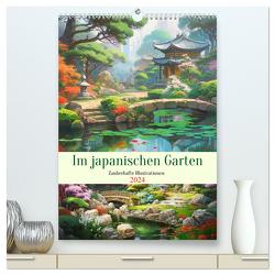Im japanischen Garten. Zauberhafte Illustrationen (hochwertiger Premium Wandkalender 2024 DIN A2 hoch), Kunstdruck in Hochglanz von Hurley,  Rose