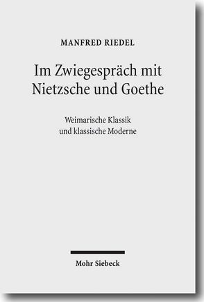 Im Zwiegespräch mit Nietzsche und Goethe von Riedel,  Manfred