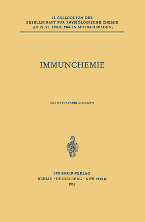 Immunchemie von TerHaak,  L., Westphal,  Otto