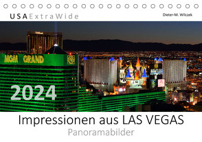 Impressionen aus LAS VEGAS Panoramabilder (Tischkalender 2024 DIN A5 quer), CALVENDO Monatskalender von Wilczek,  Dieter-M.