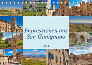 Impressionen aus San Gimignano (Tischkalender 2024 DIN A5 quer), CALVENDO Monatskalender von Meisenzahl,  Jessica