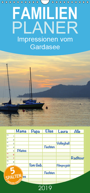 Impressionen vom Gardasee – Familienplaner hoch (Wandkalender 2019 , 21 cm x 45 cm, hoch) von GUGIGEI