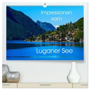 Impressionen vom Luganer See (hochwertiger Premium Wandkalender 2024 DIN A2 quer), Kunstdruck in Hochglanz von Hampe,  Gabi