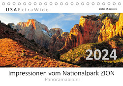 Impressionen vom Nationalpark ZION Panoramabilder (Tischkalender 2024 DIN A5 quer), CALVENDO Monatskalender von Wilczek,  Dieter-M.