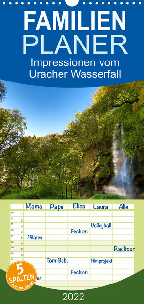 Familienplaner Impressionen vom Uracher Wasserfallsteig (Wandkalender 2022 , 21 cm x 45 cm, hoch) von Krisma
