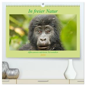 In freier Natur Affen, unsere nächsten Verwandten (hochwertiger Premium Wandkalender 2024 DIN A2 quer), Kunstdruck in Hochglanz von Kärcher,  Britta
