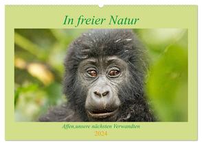 In freier Natur Affen, unsere nächsten Verwandten (Wandkalender 2024 DIN A2 quer), CALVENDO Monatskalender von Kärcher,  Britta