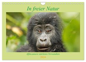 In freier Natur Affen, unsere nächsten Verwandten (Wandkalender 2024 DIN A4 quer), CALVENDO Monatskalender von Kärcher,  Britta