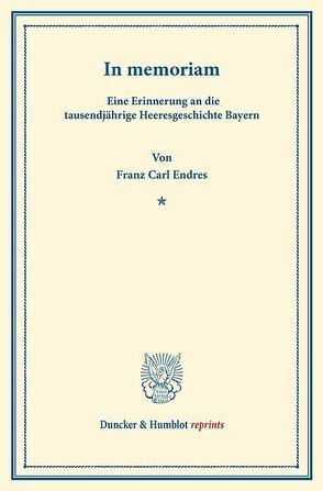 In memoriam. von Endres,  Franz Carl