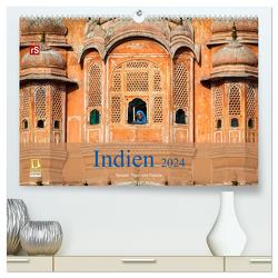 Indien 2024 Tempel, Tiger und Paläste (hochwertiger Premium Wandkalender 2024 DIN A2 quer), Kunstdruck in Hochglanz von Bergwitz,  Uwe