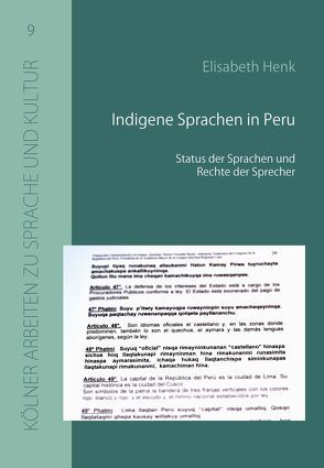 Indigene Sprachen in Peru von Henk,  Elisabeth