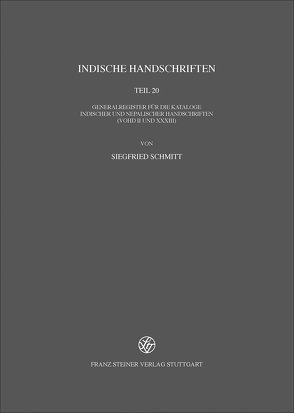 Indische Handschriften von Schmitt,  Siegfried