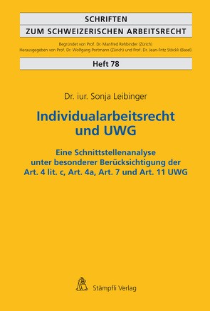 Individualarbeitsrecht und UWG von Leibinger,  Sonja