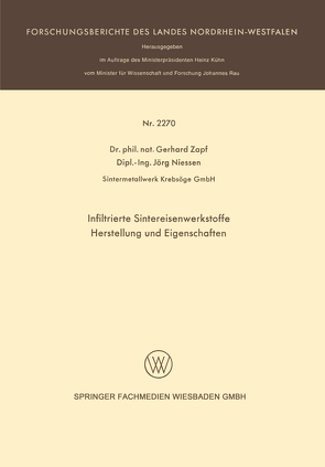 Infiltrierte Sintereisenwerkstoffe von Zapf,  Gerhard