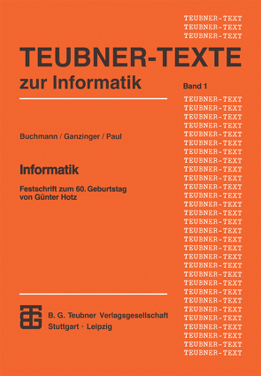 Informatik von Buchmann,  Johannes, Ganzinger,  Harald, Paul,  Wolfgang J.