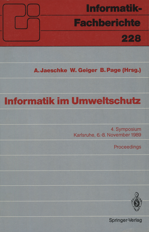 Informatik im Umweltschutz von Geiger,  Werner, Jaeschke,  Andreas, Page,  Bernd