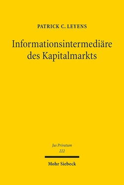 Informationsintermediäre des Kapitalmarkts von Leyens,  Patrick C