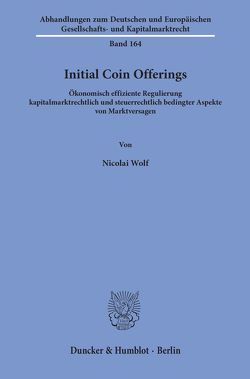 Initial Coin Offerings. von Wolf,  Nicolai