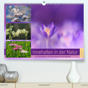 Innehalten in der Natur … mit Weisheiten und Sprichworten der Indianer (Premium, hochwertiger DIN A2 Wandkalender 2021, Kunstdruck in Hochglanz) von Michel,  Susan