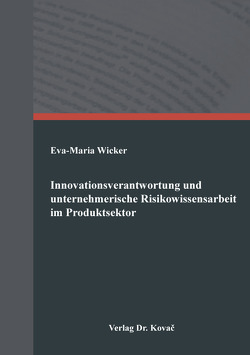 Innovationsverantwortung und unternehmerische Risikowissensarbeit im Produktsektor von Wicker,  Eva-Maria