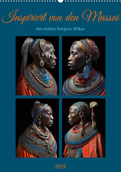 Inspiriert von den Massai, den stolzen Kriegern Afrikas (Wandkalender 2024 DIN A2 hoch) von Augusto,  Carina