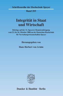 Integrität in Staat und Wirtschaft. von Arnim,  Hans Herbert von