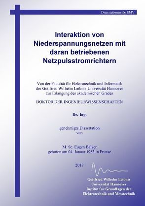 Interaktion von Niederspannungsnetzen mit daran betriebenen Netzpulsstromrichtern von Balzer,  Eugen