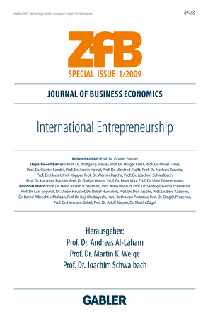 International Entrepreneurship von Al-Laham,  Andreas, Schwalbach,  Joachim, Welge,  Martin